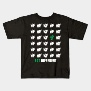 Vegan "Eat Different" great gift idea for convinced vegans Kids T-Shirt